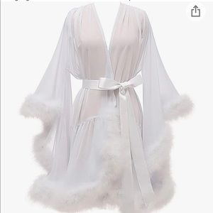 Feather bridal robe
